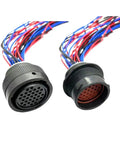 Heavy Duty 31 Pin Circular Aviation Waterproof Male Female Connector Kit With 20 Cm 18 Awg Auto Wiring Harness showing dual connectors with wires.