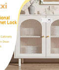 Keyless Cabinet Lock With 3-Digit Password, No Keys Needed, Bifold Door Lock for Cabinets and Drawers, shown installed on a cabinet