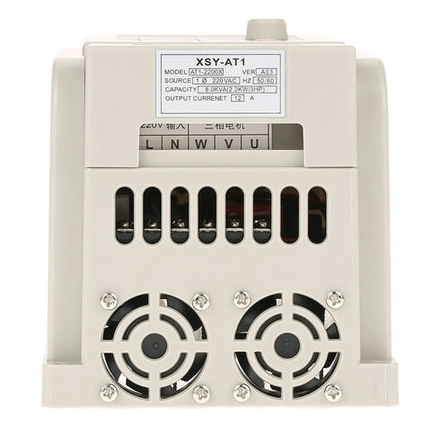 Rugged 2.2kW Variable Frequency Drive VFD For 120V To 220V Single Phase And 3 Phase Motors rear view with dual fan cooling