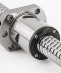 Custom Length Ballscrew for CNC Frames and Fixtures, 20mm Outer Diameter, Irregular Size Adaptation With Pre-Finished Shaft Ends, No Field Machining Needed, Built To Handle Standard Bearings and Couplers With Easy No Fuss Fit, close-up of threaded steel shaft