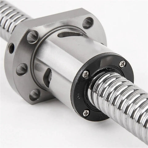 Custom Length Ballscrew for CNC Frames and Fixtures, 20mm Outer Diameter, Irregular Size Adaptation With Pre-Finished Shaft Ends, No Field Machining Needed, Built To Handle Standard Bearings and Couplers With Easy No Fuss Fit, close-up of threaded steel shaft