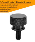 12 Pack Knurled Thumb Screws M4x8mm For PC Case Aluminum Alloy Black