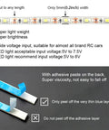 Waterproof LED Light Strips For RC Cars Trucks Planes Boats And Drones Dual Pack With Y Cable Heat Shrink Tubing Details