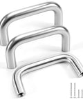 10 Pack Two And One Half Inch Brushed Stainless Steel Cabinet Pulls With 64mm Center-To-Center Spacing, Wire Drawer Handles
