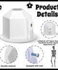 2 Pack 12 Ft Skeleton Replacement Parts With Shoulder Inserts, Elbow And Neck Adapters, weather resistant cap.