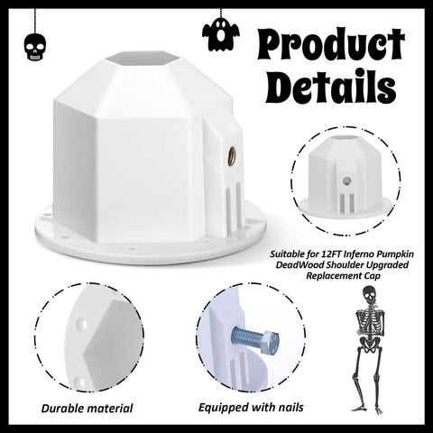 2 Pack 12 Ft Skeleton Replacement Parts With Shoulder Inserts, Elbow And Neck Adapters, weather resistant cap.