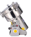Swing Type Electric Grain Mill Grinder For Home And Commercial Use High Speed Powder Machine in stainless steel, side view