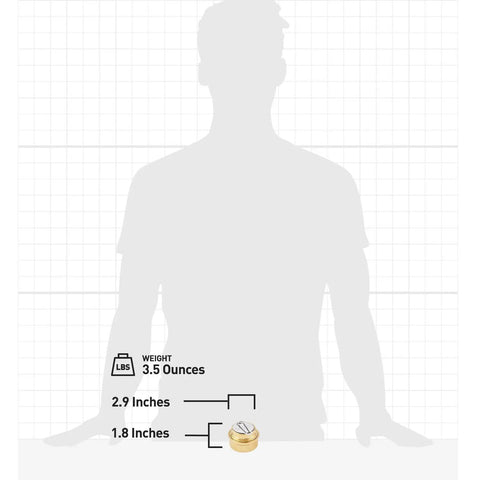 Silhouette showing size and weight of Alcohol Burner For Camping Efficient Spirit Stove With Flame Regulator Back Up Fuel Source.
