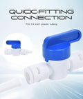 Easy Do It Yourself Refrigerator Water Line Kit For Ice Maker with blue and white push connect fitting, 1/4 inch tubing