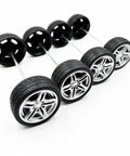 Ten Pack 48mm Toy Car Rubber Wheels With 5 Shaft Axles For RC Cars Trucks Robots DIY Models And Hobby Builds Durable Rubber Tires For Easy 3mm Shaft Fit