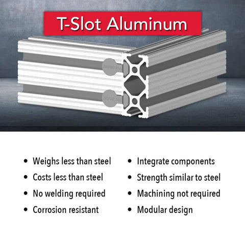 Heavy Duty 1 Inch By 2 Inch T Slotted Aluminum Extrusion 10 Series 6063 T6 Anodized Clear Finish 48 Inch Long DIY Friendly Linear Rail