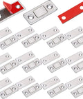 Ultra Thin Magnetic Cabinet Latch Set 12 Pack with Strong Adhesive and 10 Lbs Hold, stainless steel hidden magnetic catch.