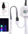 8mm Wide LED Strip Connector Kit 4 Pin RGB Rope Lights Gapless Solderless Clip With 32.8ft Extension Wire And L Shape PCB