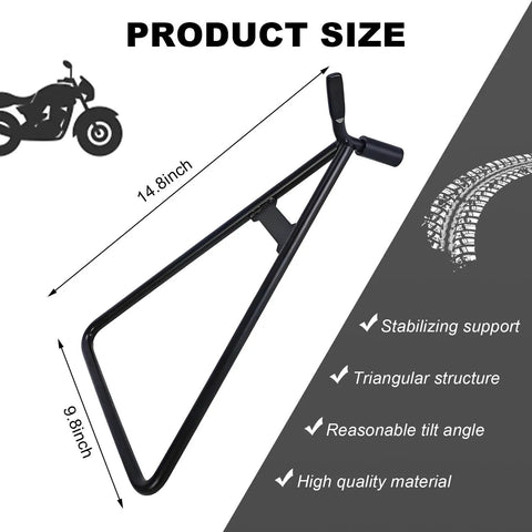 Beefy Heavy Duty Motorcycle Triangle Stand For Dirt Bike Universal Kickstand Rustproof Side Stand For Rear Wheel And Essential Motorcycle Accessories Today with dimensions and features listed