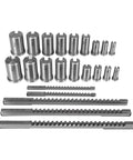 Keyway Broach Kit For Metalworking Pro Grade Rectangular Broaching Set With 5 Broaches 18 Bushings 7 Shims And 30 Pieces