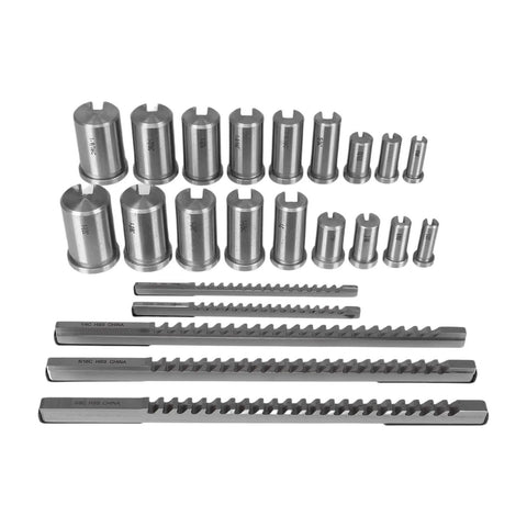 Keyway Broach Kit For Metalworking Pro Grade Rectangular Broaching Set With 5 Broaches 18 Bushings 7 Shims And 30 Pieces