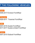Fitment details for Buick, Chevrolet, GMC, and Saturn vehicles compatible with Front And Rear Wheel Bearing Hub Assembly 513277.
