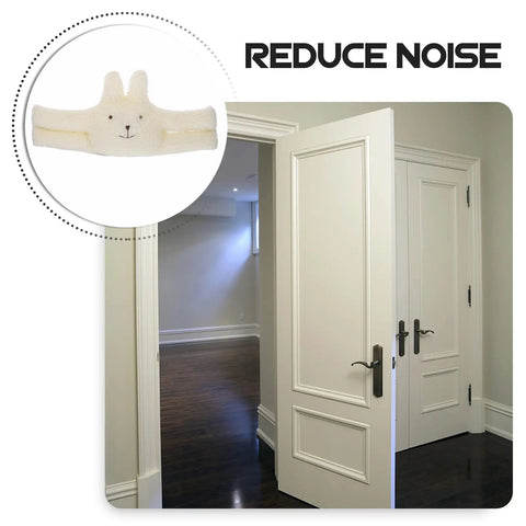 Cute White Fluff Door Stopper With Anti Slam Clip, Noise Reduction, Punch Free Design For Office And School Doors, Kid Safe