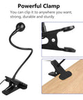 3W 395Nm UV Black Light With Flexible Gooseneck for art, featuring a strong clamp attached to a table, demonstrating durability.