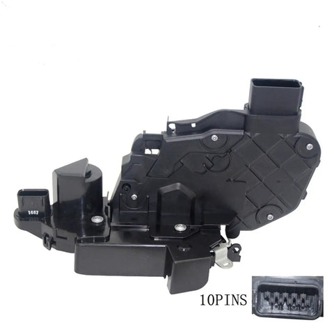 4 Piece Universal Door Lock Actuator Replacement Kit for Most Vehicles with 10-pin connection detail, plug and play design