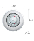 Round Heat Only Manual Thermostat Large White Easy Install Mercury Free Precise Temperature Control Plus Minus One Degree F Classic Wall Mounted Thermostat With Decorative Cover Ring