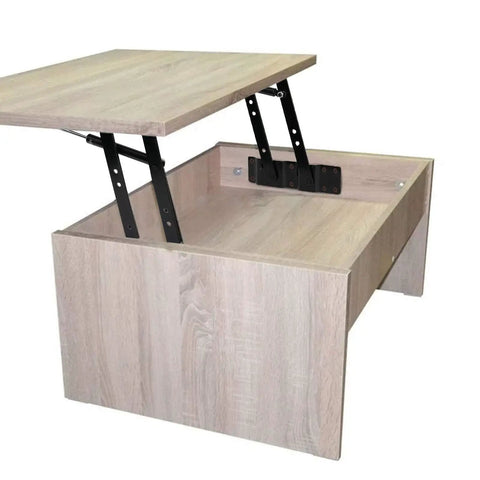 Heavy Duty Folding Lift Top Table Hardware Kit 2 Pair 50kg 100lbs Gas Hydraulic Hinge Mechanism with storage space visible