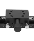 Linear Stage Aluminum Alloy Precision Sliding Platform for Optical Instruments and Measuring Devices, Silent Dovetail Travel Stage HC30 A80, Pro Grade Build for Semiconductor Manufacturing and Industrial Equipment, black aluminum manual stage front view