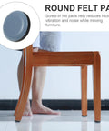 Blue 16-Piece Furniture Glides Chair Leg Floor Protectors With PTFE And Iron Core on wooden chair leg