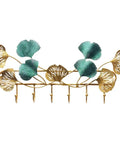 Dang Strong Wall Mounted Coat Rack For Entryway With Multi Purpose Iron Hooks Bag And Hat Hanger Key Storage Tray with leaf design.