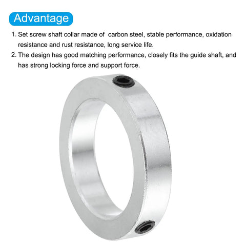 2 Inch Bore Shaft Collar Set Screw Style Clamp Collars Zinc Plated Carbon Steel Silver 2 Pack for CNC Machines, Robotics