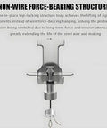 Heavy Duty Electric Chandelier Hoist Lifter Winch With Wall Switch And Remote Controller For Pendant Lamp Cleaning Up To 154 Lbs Max Load Capacity Smooth Operation showing non-wire force-bearing structure.