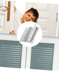 Residential double-opening door spring hinge in silver metal; high-load capacity with hinge hardware close-up.