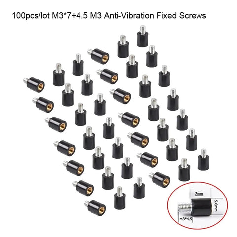 Beefy M3 7mm Length Screws With 4.5mm Spacers Anti Vibration Damper Mounting Hardware Pack Of 100 For F3 F4 Flight Controllers And Drones