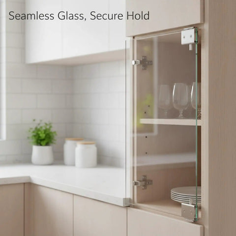 Stainless Steel Clamp On Glass Door Hinges For Shower Enclosures And Cabinets, No Drill Pivot Hardware, cabinet installation.