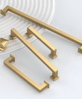 Champagne Bronze Cabinet Pulls Set, 5 Inch Center To Center, shown on a white background, rust proof zinc alloy heavy duty hardware