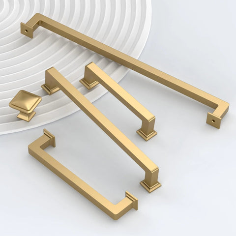 Champagne Bronze Cabinet Pulls Set, 5 Inch Center To Center, shown on a white background, rust proof zinc alloy heavy duty hardware