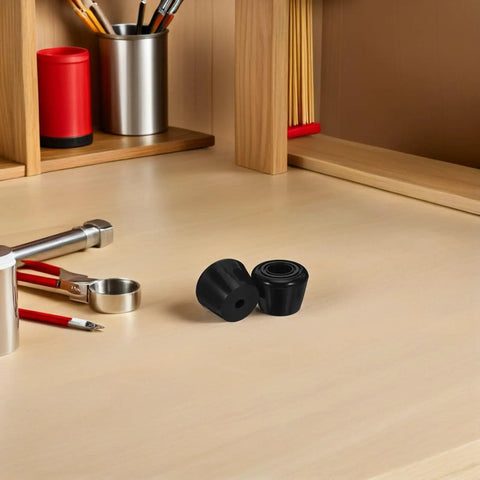 Roller Skate Toe Stops And Brake Stoppers With Screws For Quad Skates Replacement Parts shown on a wooden desk