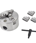 K11-100 Pro Grade 4 Inch 3 Jaw Self Centering Lathe Chuck with inner and outer jaws and key for CNC drilling