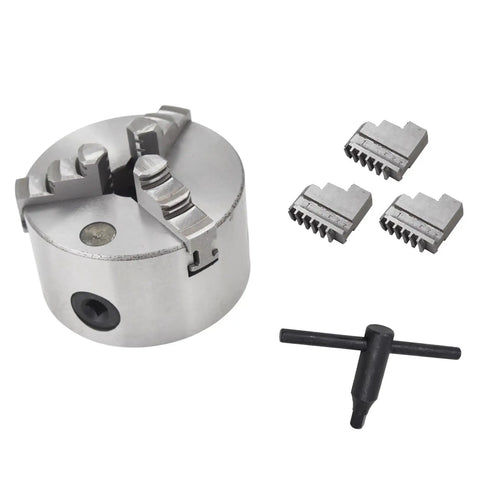 K11-100 Pro Grade 4 Inch 3 Jaw Self Centering Lathe Chuck with inner and outer jaws and key for CNC drilling