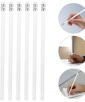 Carpenter Marking Pencils With Eraser Dope 10 Pack White Round Wood Graphite Pencils For Construction Woodworking Office And School Use Pro DIYer Favorite For Clean Erases And Precise Marks shown at different angles
