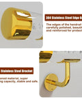 Heavy Duty Acrylic Railing Kit With End Caps No Sweat Setup Indoors Or Outdoors No Slip Stair Treads Grab Bars Tough Grip Handrails, polished stainless steel edge guard and thick bracket.