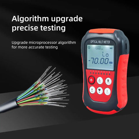 4-In-1 Optical Power Meter, Visual Fault Locator and RJ45 Tester for fiber optic network maintenance, handheld device