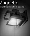 Magnetic 30W LED Work Light With 1200 Lumens, 180 Degree Rotatable Head, Waterproof Design, shown attached to a metal surface