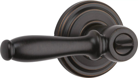 Ashfield Entry Door Handle With Lock And Key For Front Doors And Bedrooms, Reversible Exterior Lever, Venetian Bronze Finish