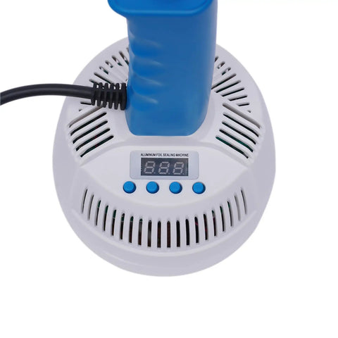 Pro Grade Handheld Bottle Cap Sealer Matches 20 To 100 mm Flat Caps Features Five Power Levels 100 W To 500 W Smart Digital Timer Plug And Play Setup For Rock Solid Snappy Results No Sweat Everyday