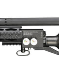 Close-up of Competition-Grade PCP Air Rifle Caliber 22 with side lever action and QuietEnergy fully shrouded barrel.