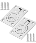 2 Pack Square Flush Pull Ring Handles For Recessed Boat Hatch Latch And Cabinet Flush Mount Hidden Lifting Ring Handles In 304 Stainless Steel
