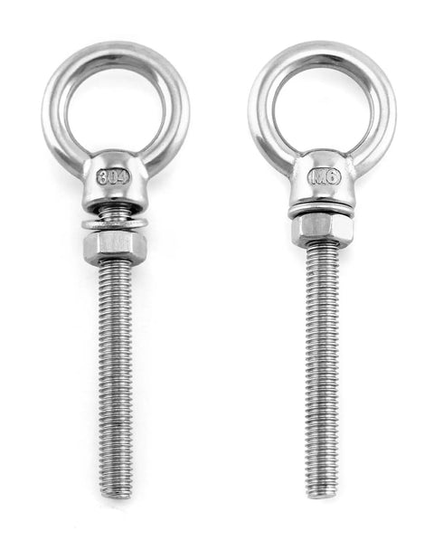 Stainless Steel Shoulder Eye Bolts One Quarter Inch By Two Inch, Twenty Pack For Wood Metal And Cable Fixing, Rust Resistant 304