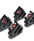 Heavy Duty Cnc Parts Kit With Hella Durable Aluminum Alloy Frame For 3D Printers, four black components with red detailing.