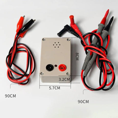 9V Buzzer Tester With Loud 100dB Alarm Visual Wire Continuity Detector For Cable Connections And PCB Circuits Battery Powered Continuity Meter With Pen Clip For Quick Electrical Checks, 8cm body, 90cm leads